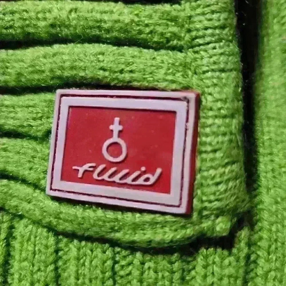 Vintage 90s / Y2K apple green knit acrylic high neck quarter zip-up sweater - Picture 11 of 13